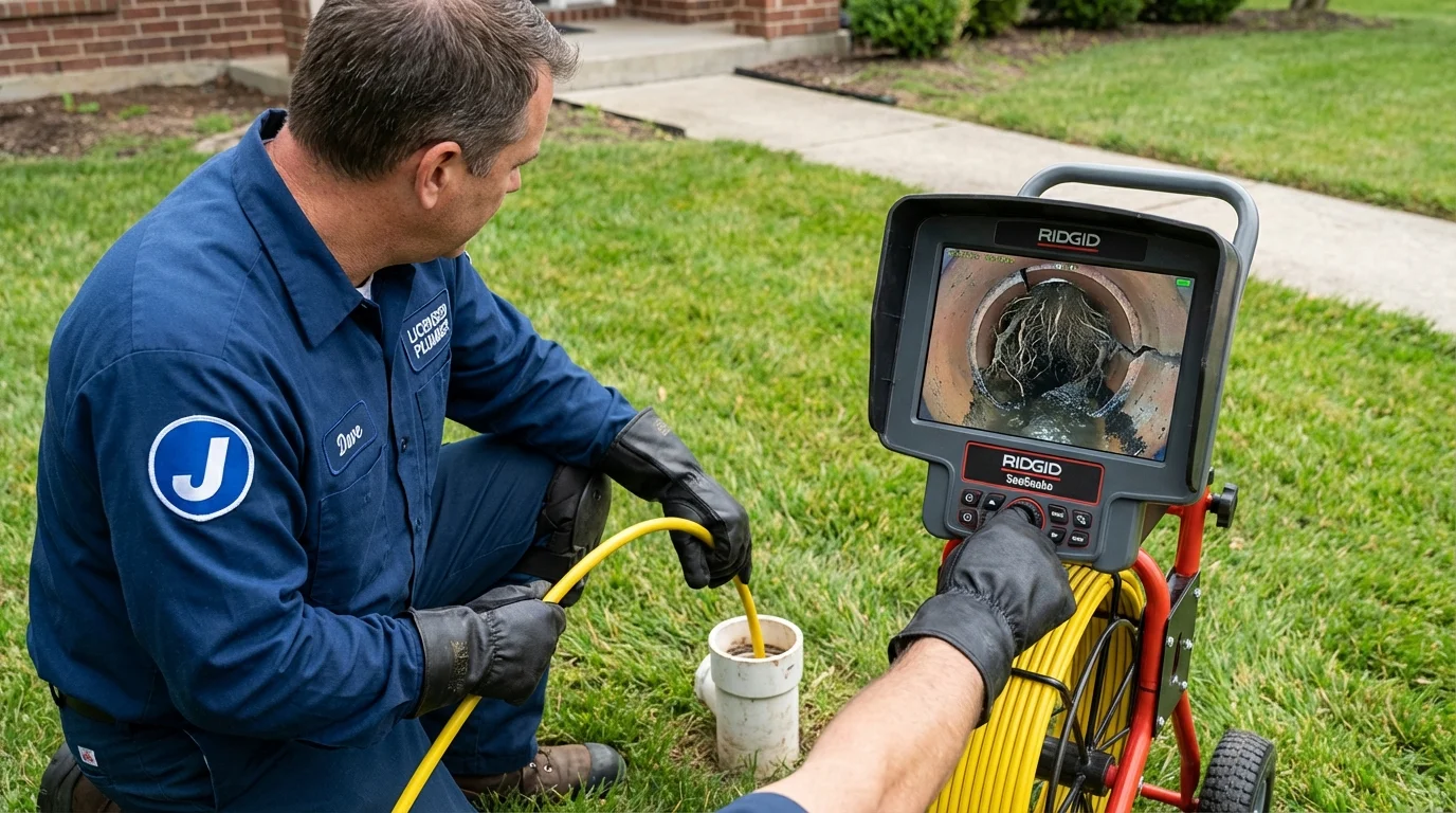Sewer camera inspection being performed by Johns Plumbing LLC in Tyler